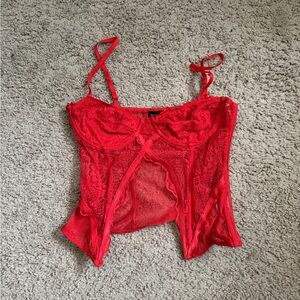 White Fox Boutique Red Corset Top Small